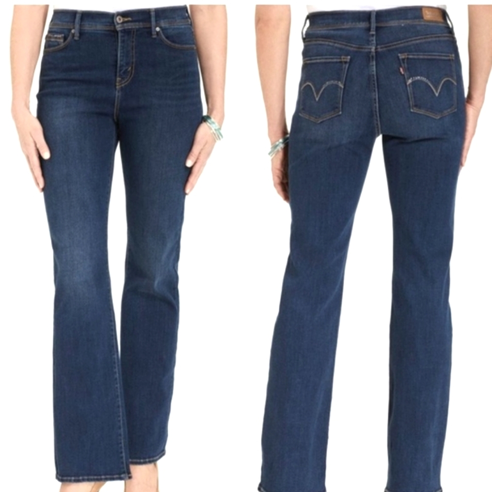 Levi's 512 Perfectly Slimming Jeans Mid-rise Boot Cut Blue Denim Ladies' Sz 10